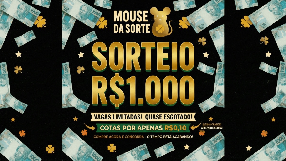🎯 Mouse da Sorte – Sorteio de R$ 1.000,00